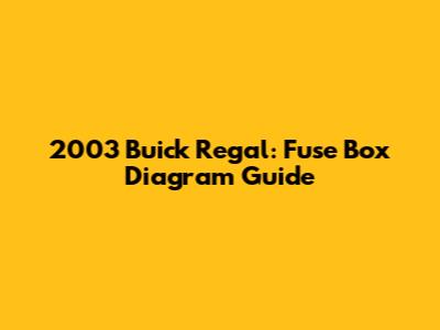 2003 Buick Regal: Fuse Box Diagram Guide