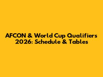 AFCON & World Cup Qualifiers 2026: Schedule & Tables