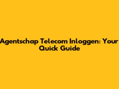 Agentschap Telecom Inloggen: Your Quick Guide