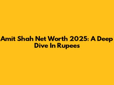Amit Shah Net Worth 2025: A Deep Dive In Rupees