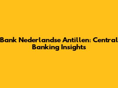 Bank Nederlandse Antillen: Central Banking Insights