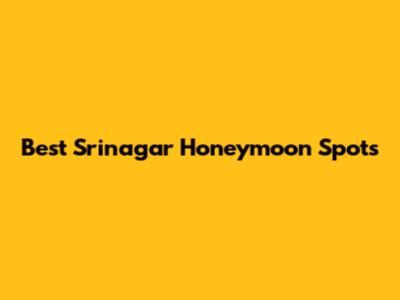 Best Srinagar Honeymoon Spots