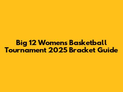 Big 12 Women's Basketball Tournament 2025 Bracket Guide