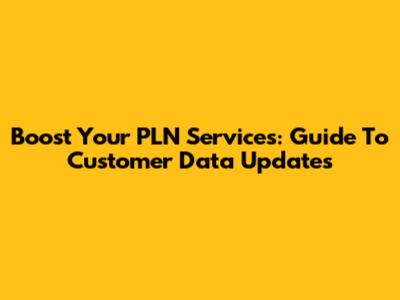 Boost Your PLN Services: Guide To Customer Data Updates