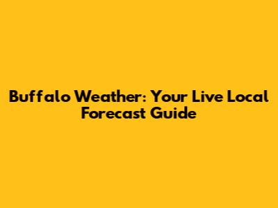 Buffalo Weather: Your Live Local Forecast Guide