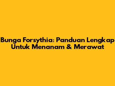 Bunga Forsythia: Panduan Lengkap Untuk Menanam & Merawat