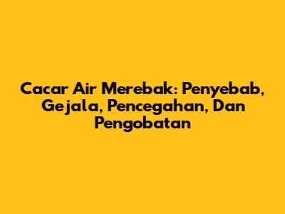 Cacar Air Merebak: Penyebab, Gejala, Pencegahan, Dan Pengobatan