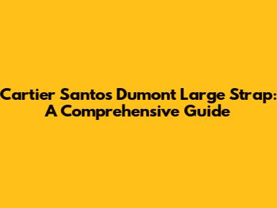 Cartier Santos Dumont Large Strap: A Comprehensive Guide