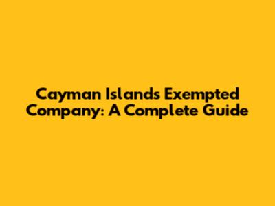 Cayman Islands Exempted Company: A Complete Guide
