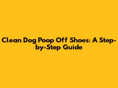 Clean Dog Poop Off Shoes: A Step-by-Step Guide