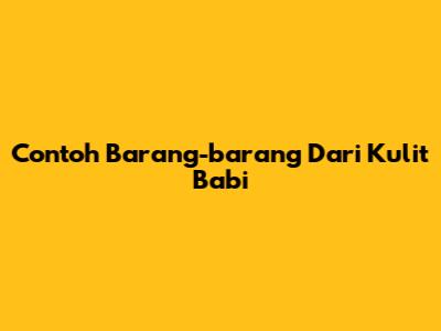 Contoh Barang-barang Dari Kulit Babi