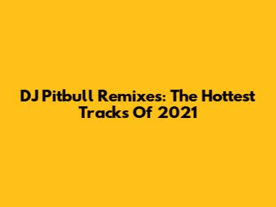 DJ Pitbull Remixes: The Hottest Tracks Of 2021