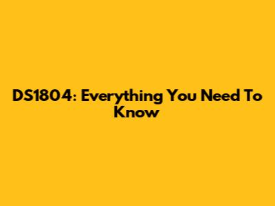 DS1804: Everything You Need To Know