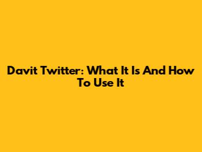 Davit Twitter: What It Is And How To Use It