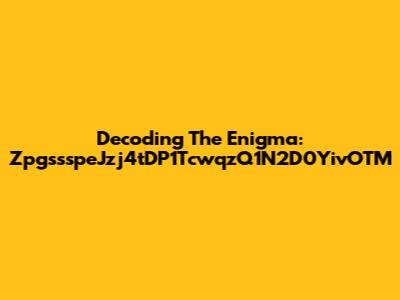 Decoding The Enigma: ZpgssspeJzj4tDP1TcwqzQ1N2D0YivOTM