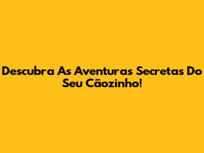 Descubra As Aventuras Secretas Do Seu Cãozinho!