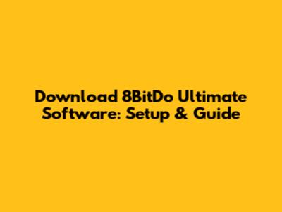 Download 8BitDo Ultimate Software: Setup & Guide