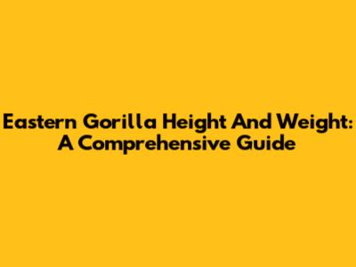 Eastern Gorilla Height And Weight: A Comprehensive Guide