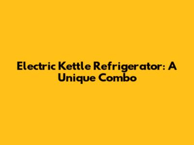 Electric Kettle Refrigerator: A Unique Combo