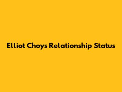 Elliot Choy's Relationship Status