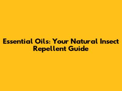 Essential Oils: Your Natural Insect Repellent Guide