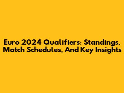 Euro 2024 Qualifiers: Standings, Match Schedules, And Key Insights