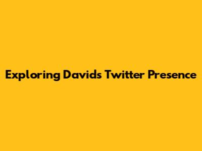 Exploring David's Twitter Presence