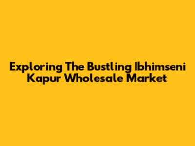 Exploring The Bustling Ibhimseni Kapur Wholesale Market
