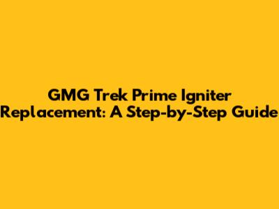 GMG Trek Prime Igniter Replacement: A Step-by-Step Guide