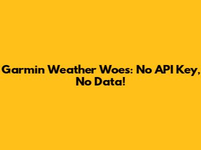 Garmin Weather Woes: No API Key, No Data!