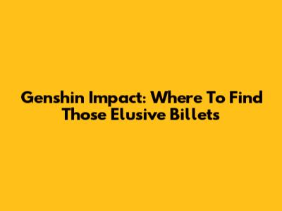 Genshin Impact: Where To Find Those Elusive Billets