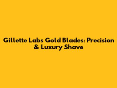 Gillette Labs Gold Blades: Precision & Luxury Shave