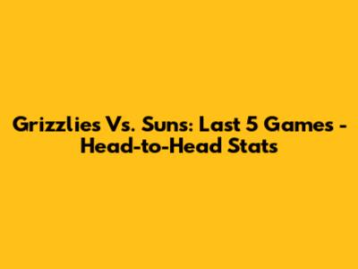 Grizzlies Vs. Suns: Last 5 Games - Head-to-Head Stats