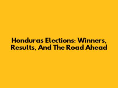 Honduras Elections: Winners, Results, And The Road Ahead