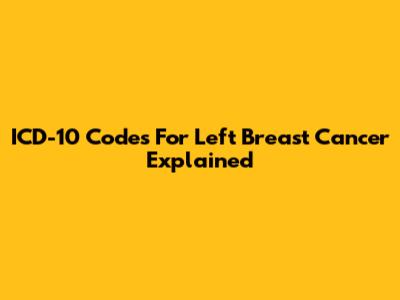 ICD-10 Codes For Left Breast Cancer Explained