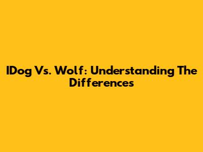IDog Vs. Wolf: Understanding The Differences