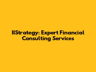 IIStrategy: Expert Financial Consulting Services
