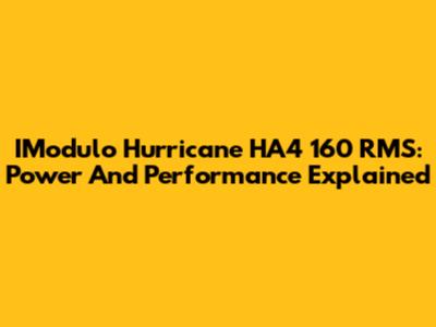 IModulo Hurricane HA4 160 RMS: Power And Performance Explained