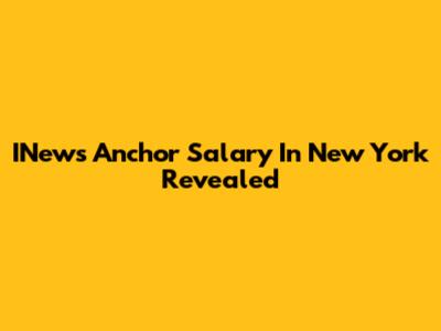 INews Anchor Salary In New York Revealed