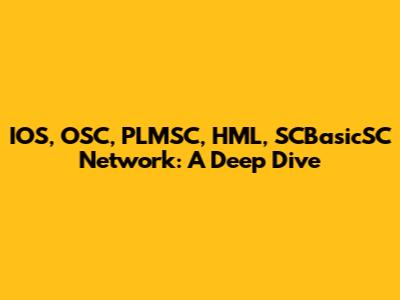 IOS, OSC, PLMSC, HML, SCBasicSC Network: A Deep Dive