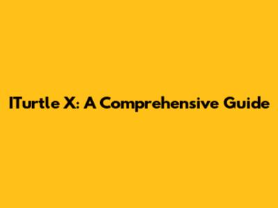 ITurtle X: A Comprehensive Guide