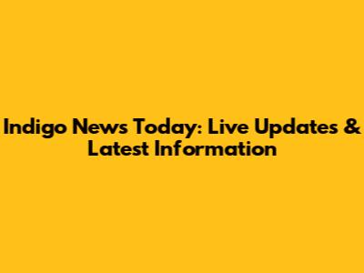 Indigo News Today: Live Updates & Latest Information