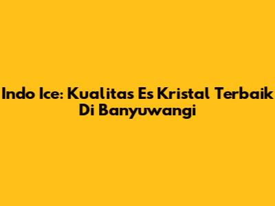 Indo Ice: Kualitas Es Kristal Terbaik Di Banyuwangi