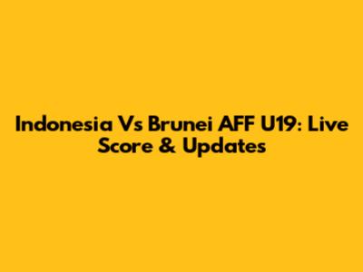 Indonesia Vs Brunei AFF U19: Live Score & Updates