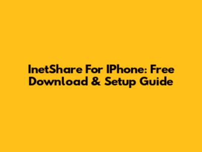 InetShare For IPhone: Free Download & Setup Guide