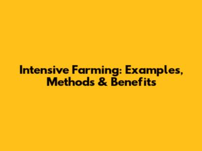 Intensive Farming: Examples, Methods & Benefits