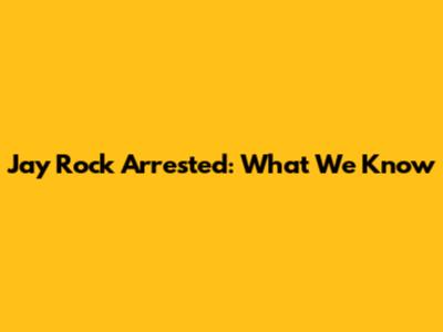 Jay Rock Arrested: What We Know