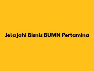 Jelajahi Bisnis BUMN Pertamina