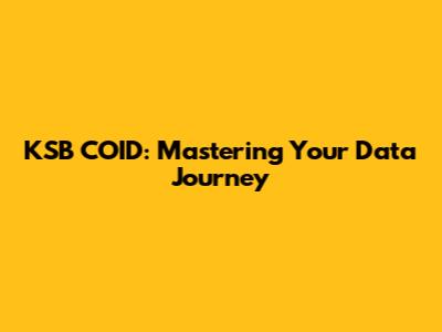KSB COID: Mastering Your Data Journey