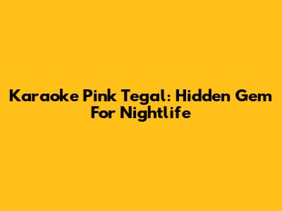 Karaoke Pink Tegal: Hidden Gem For Nightlife